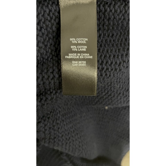 La Vie‎ Rebecca Taylor Navy Blue Peplum Knit Sweater Top Button Detail - Picture 5 of 9